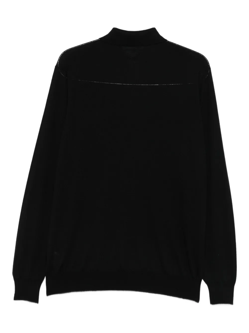 Lardini Poloshirt met lange mouwen Zwart