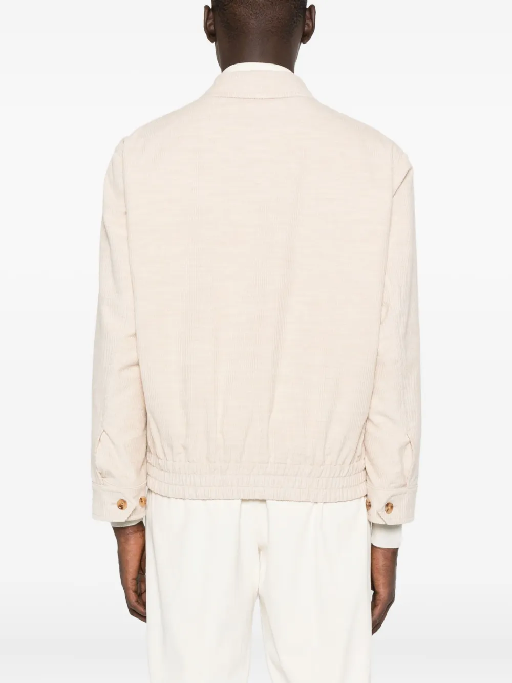 Lardini Geribbeld shirtjack met rits Beige