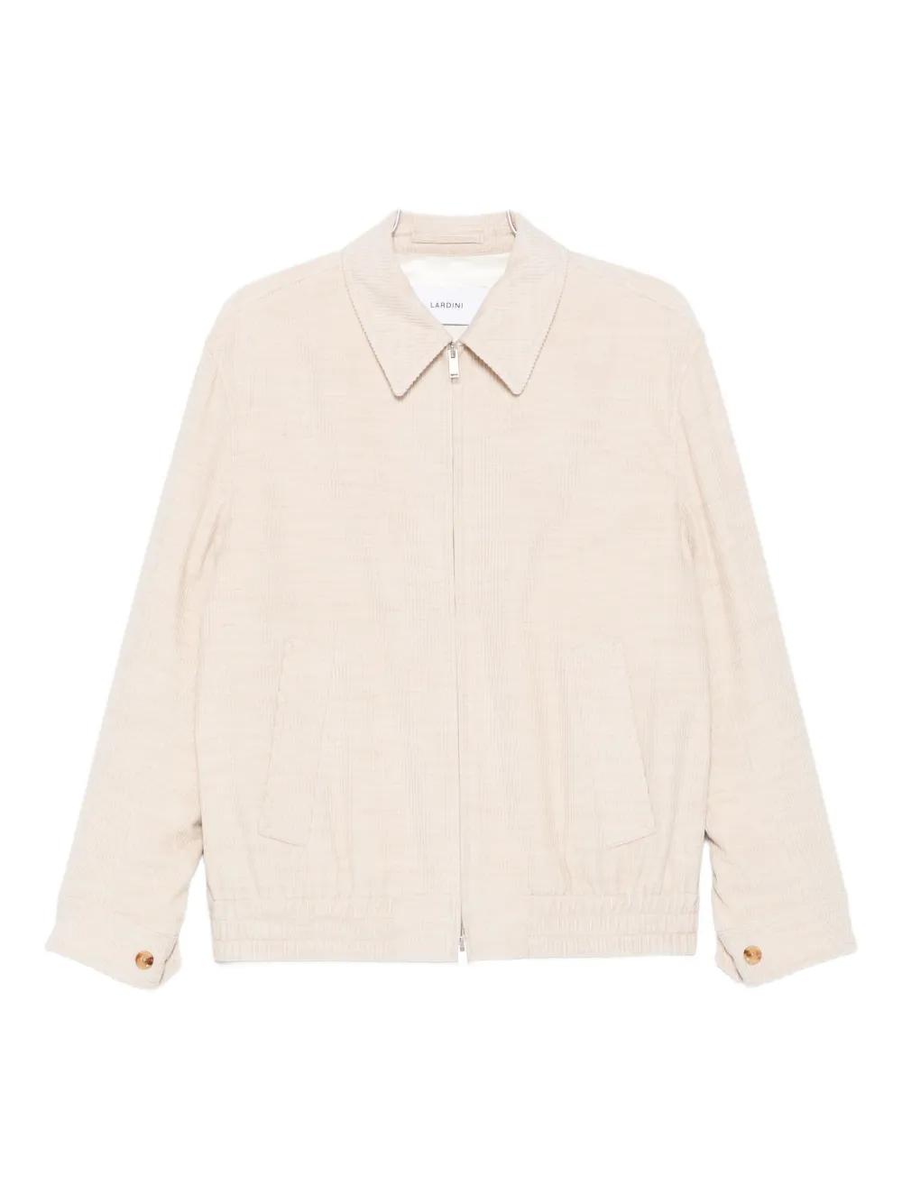 Lardini ribbed zip-up overshirt - Toni neutri
