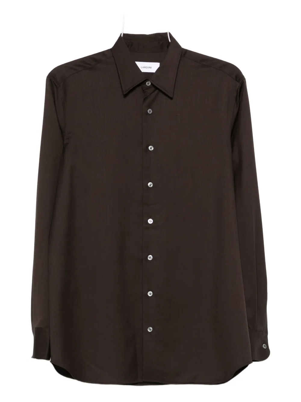 Lardini Long-sleeve Button-down Shirt In Brown