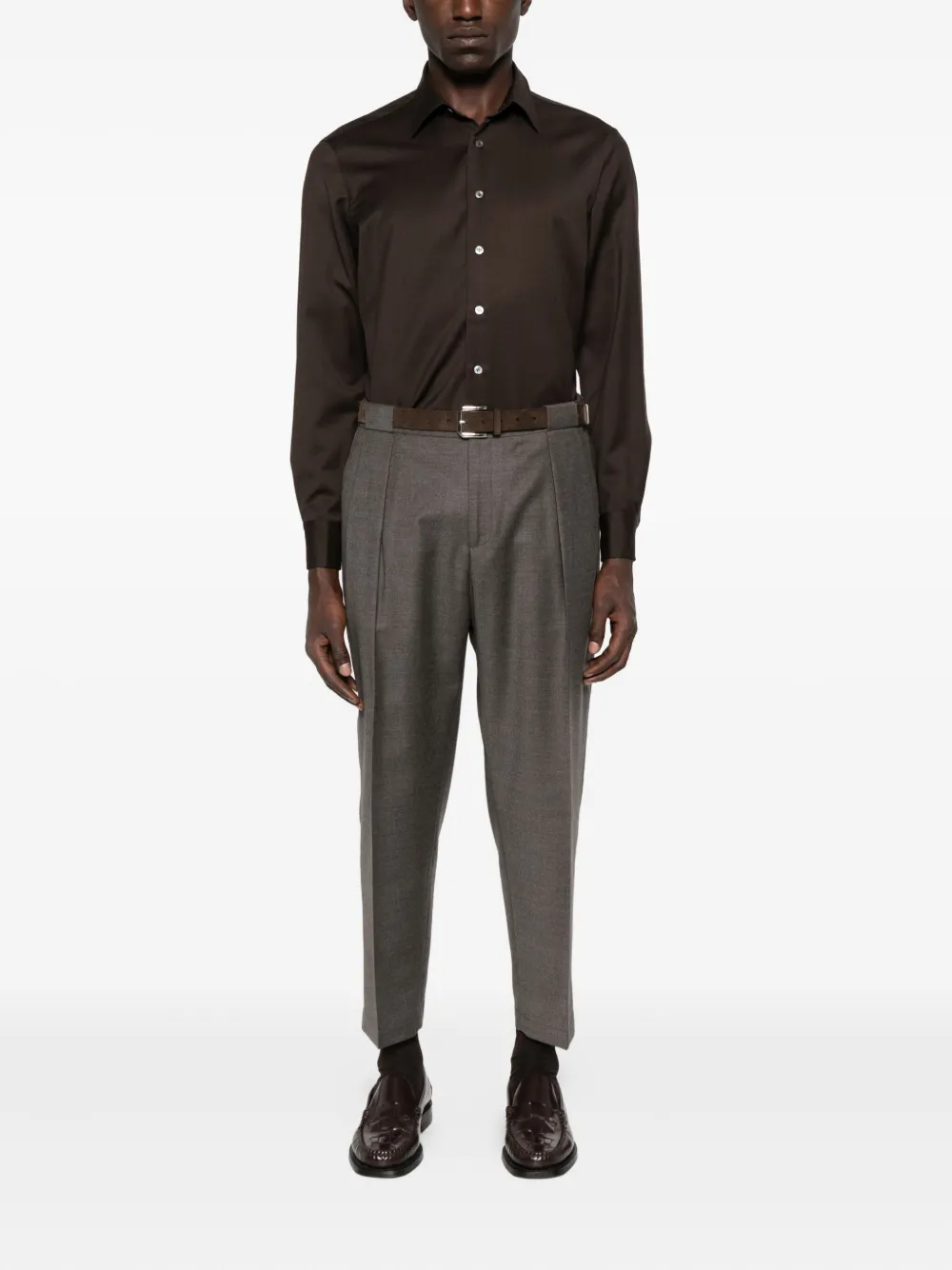 Lardini Button-down overhemd - Bruin