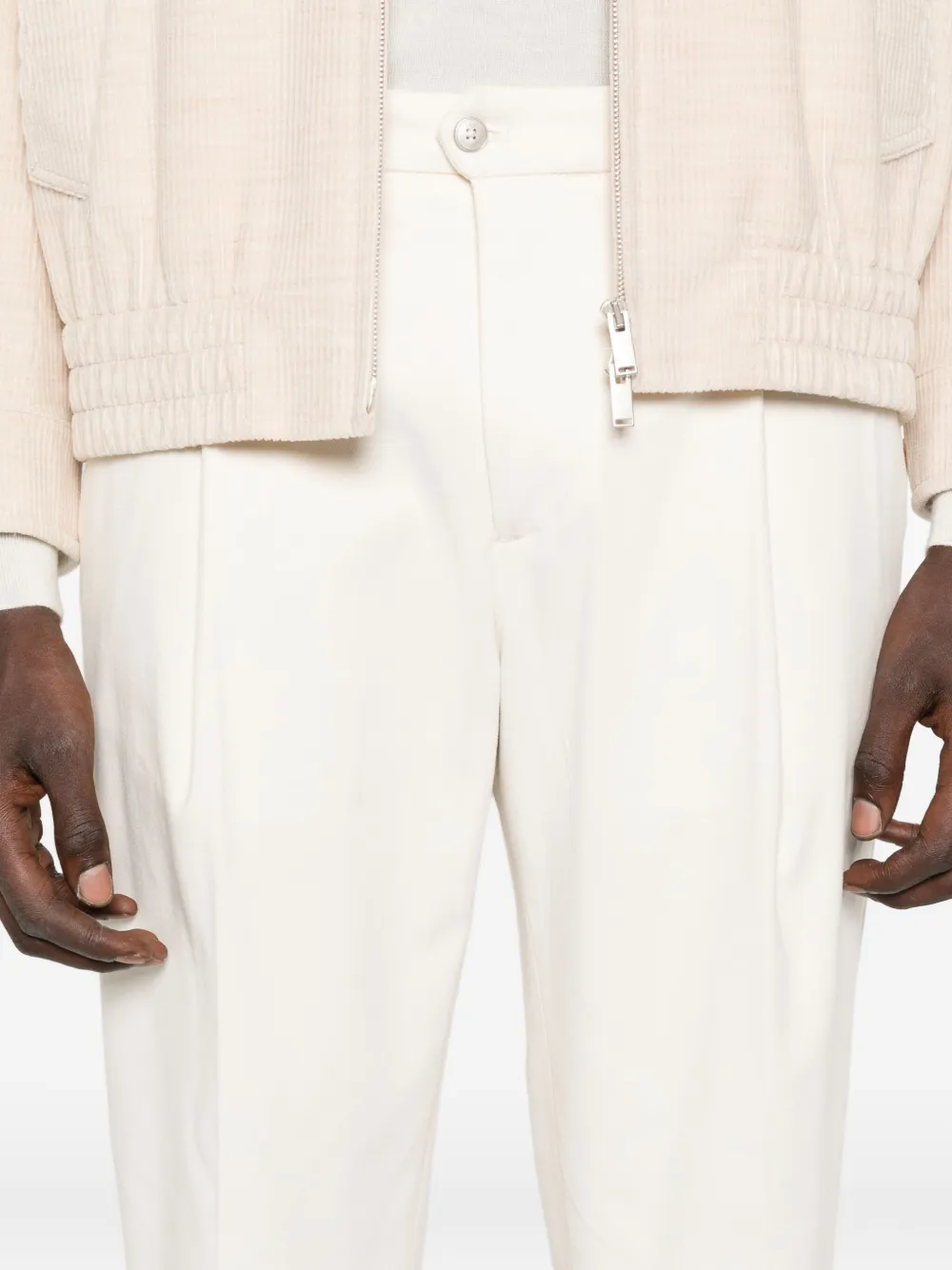 Briglia 1949 Broek met geplooide voorkant Beige