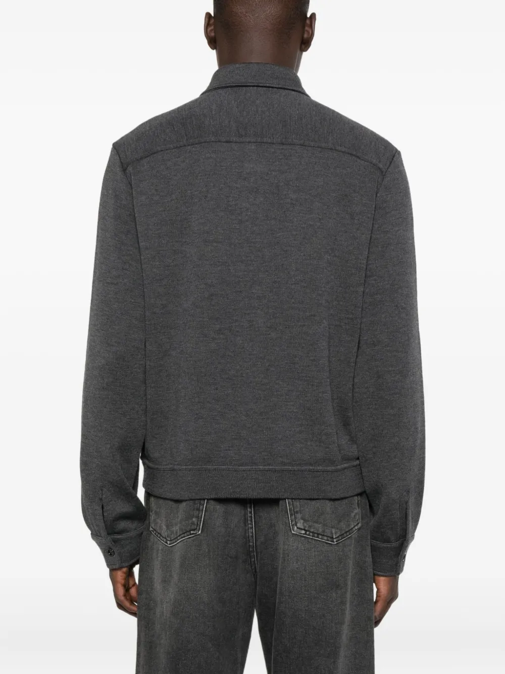 Lardini Shirtjack met klepzak en knopen Grijs