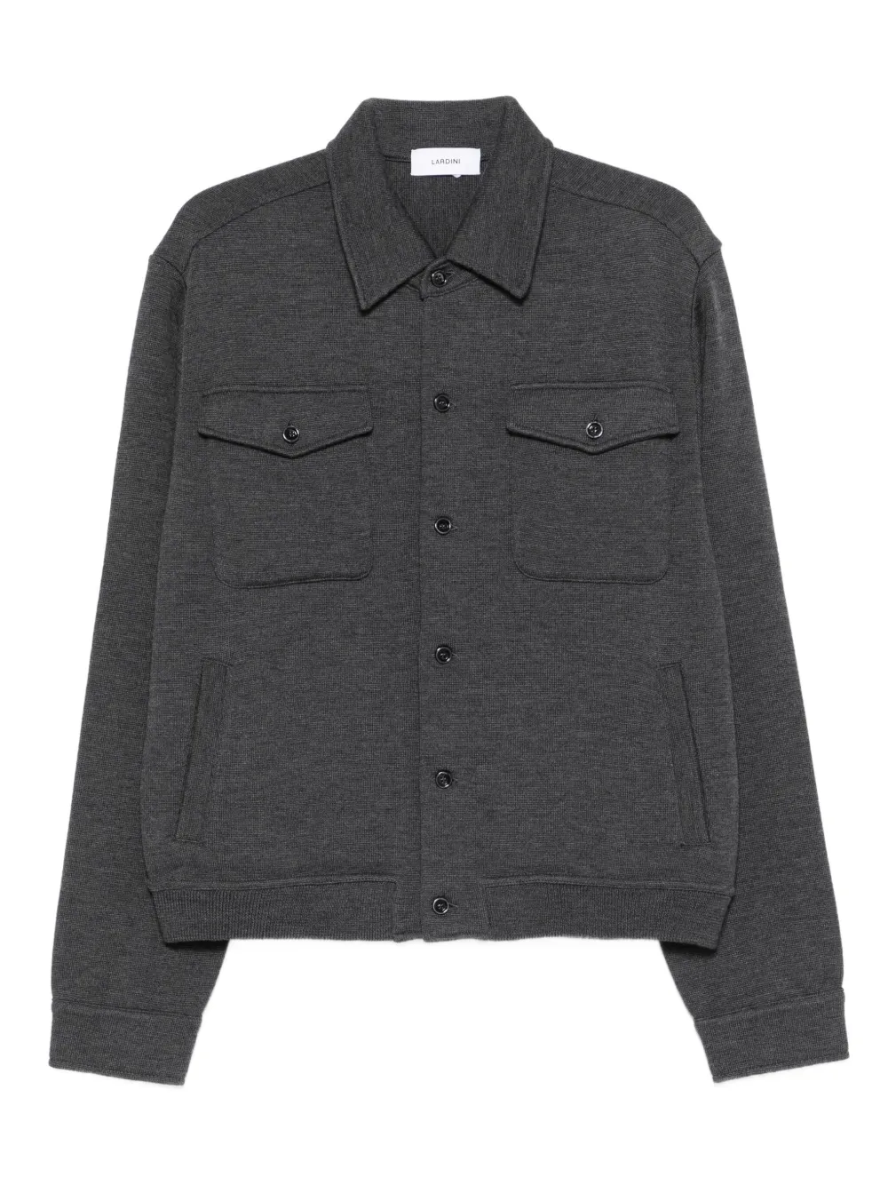 Lardini buttoned flap-pocket shirt jacket Grijs