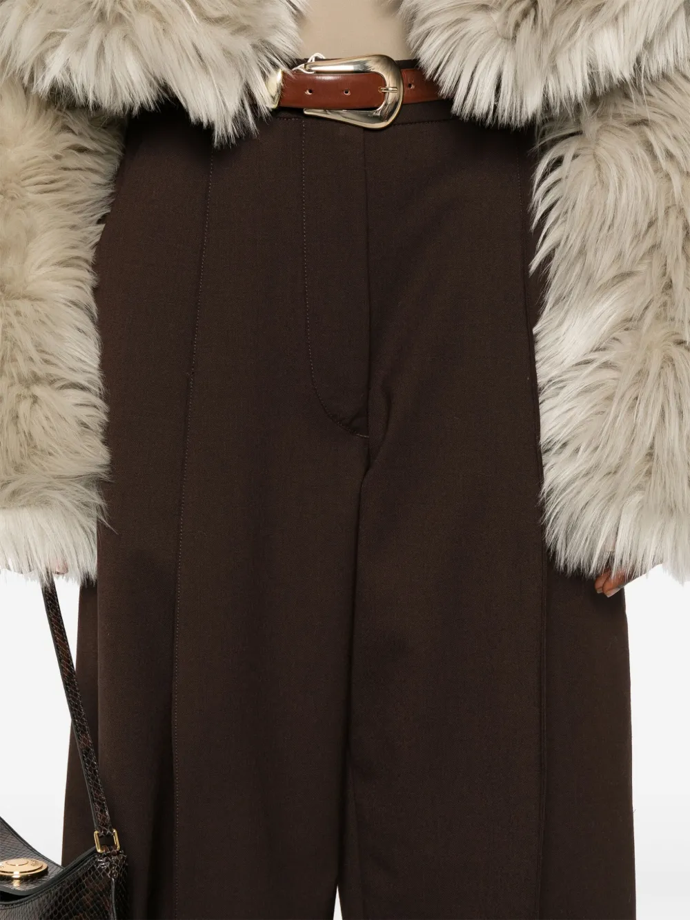 THELATEST Broek met geplooide zak Bruin