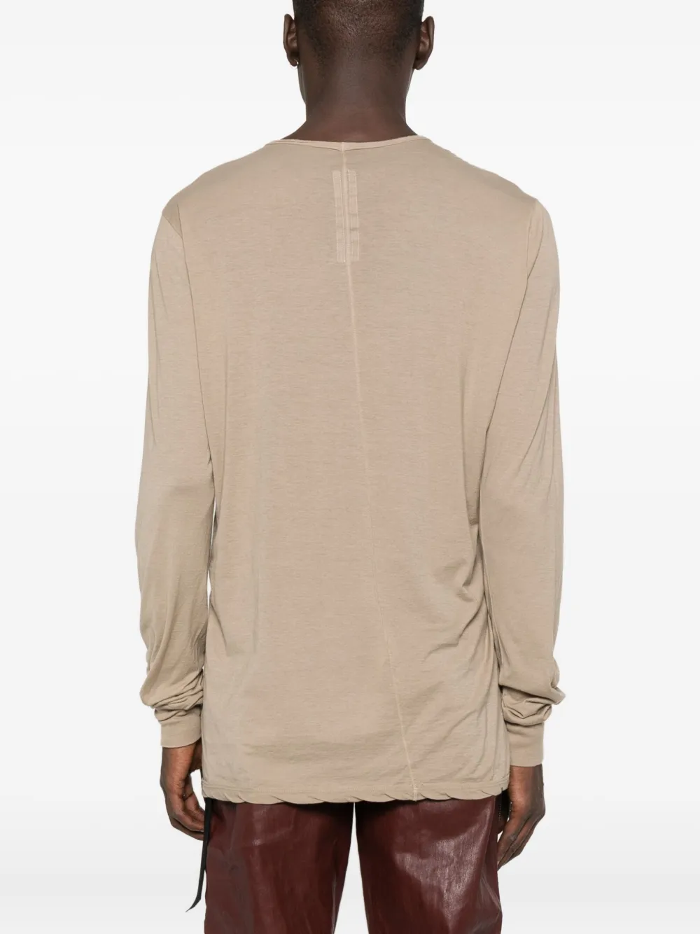 Rick Owens DRKSHDW T-shirt met lange mouwen en trekkoord Beige