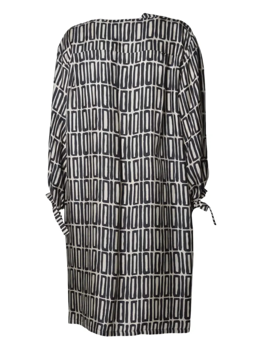'S Max Mara geometric-print tie-cuff dress - Zwart