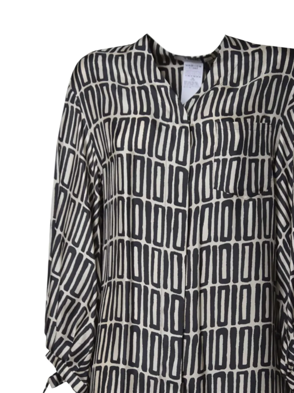 'S Max Mara Jurk met geometrische print en gestrikte cuffs Zwart