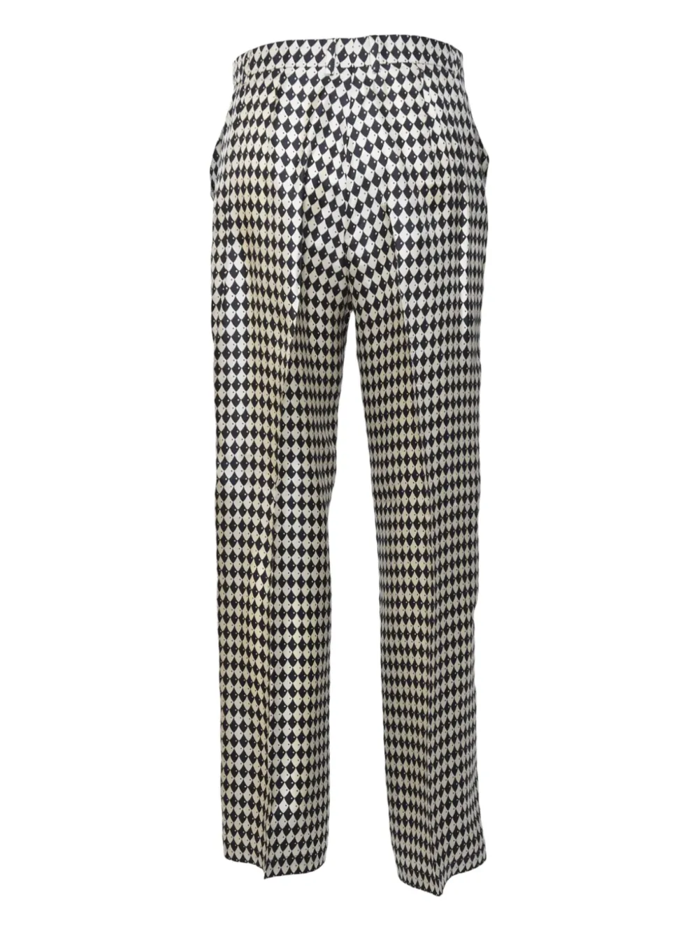 'S Max Mara diamond-pattern cotton trousers - Zwart