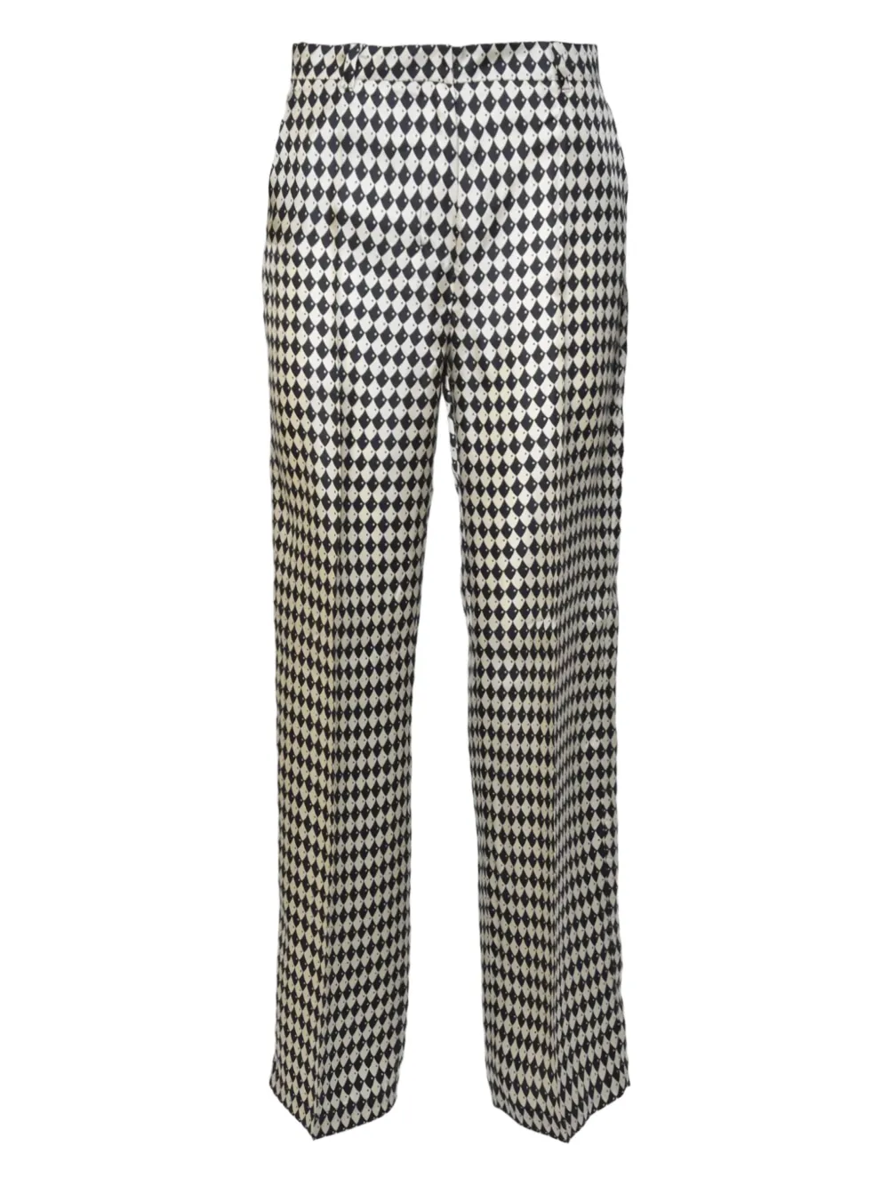 'S Max Mara Katoenen broek met diamantpatroon Zwart