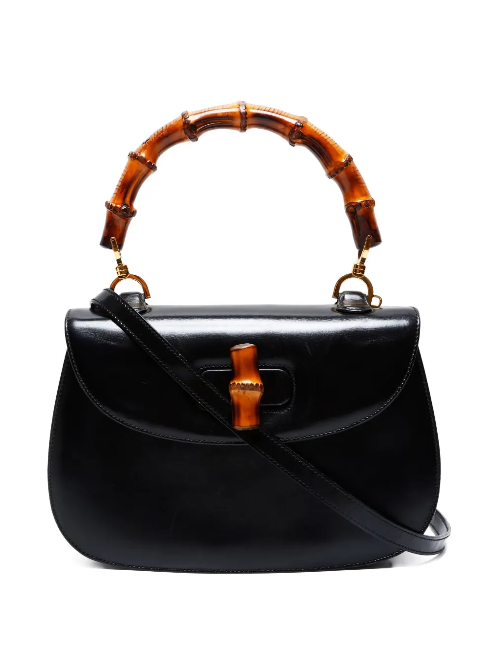 Gucci Pre-Owned 1980-1890s バンブーレザーバッグ - ブラック Gucci Pre-Owned 1980-1890s バンブーレザーバッグ - ブラック