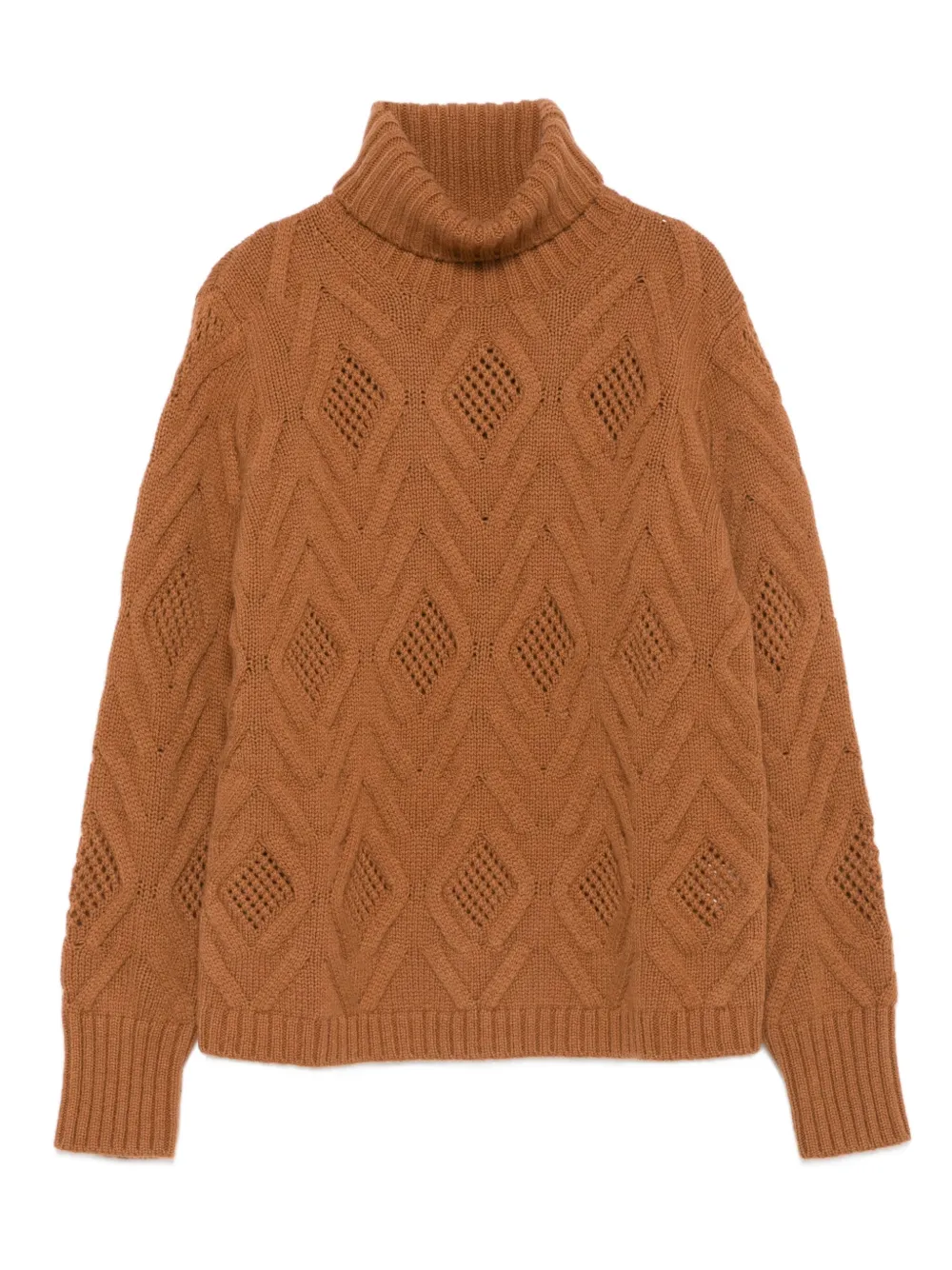 Kangra jacquard-knit diamond-pattern sweater | Brown | Image 1