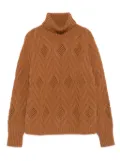 Kangra jacquard-knit diamond-pattern sweater - Brown