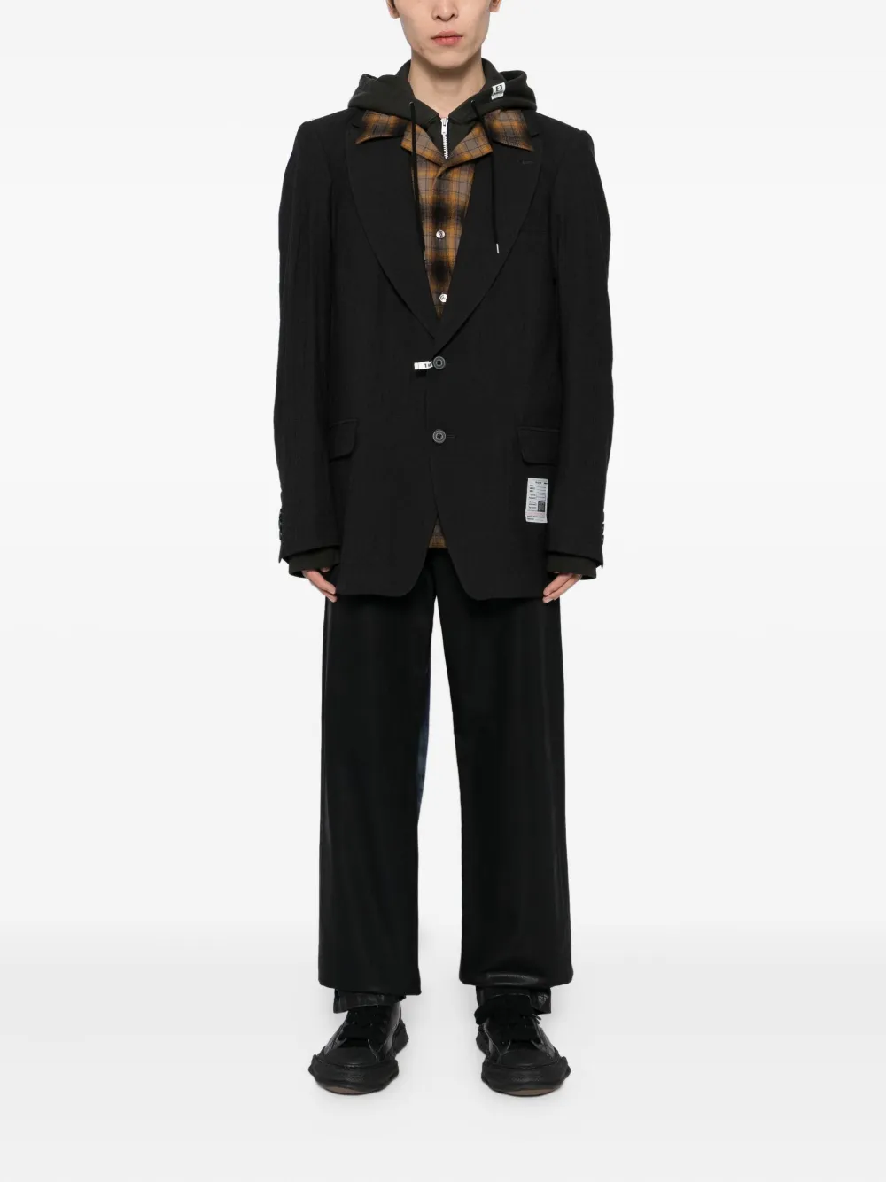 Maison MIHARA YASUHIRO Tweekleurige gecoate jeans - Zwart