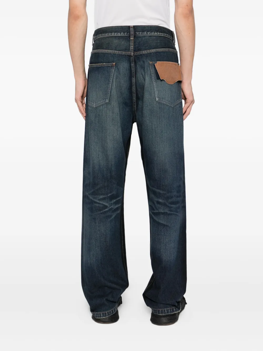 Miharayasuhiro Two-tone Coated Jeans In Black