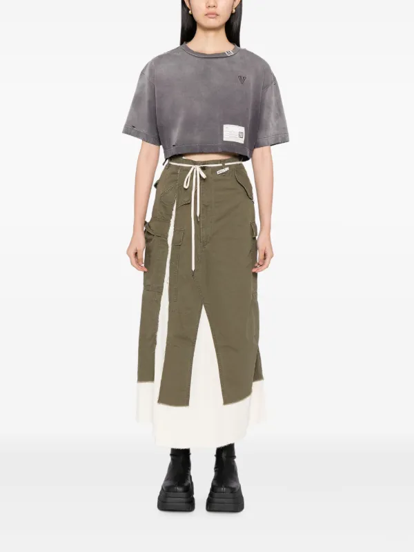 Maison MIHARA YASUHIRO ダメージ カーゴスカート | グリーン