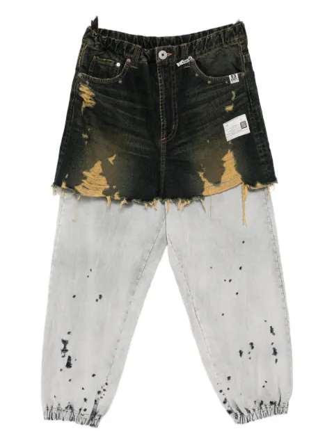 Maison MIHARA YASUHIRO falda pantalón envejecidos de algodón