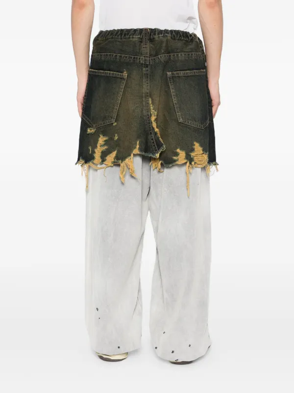 Maison MIHARA YASUHIRO ダメージ スカート | ブルー | FARFETCH JP