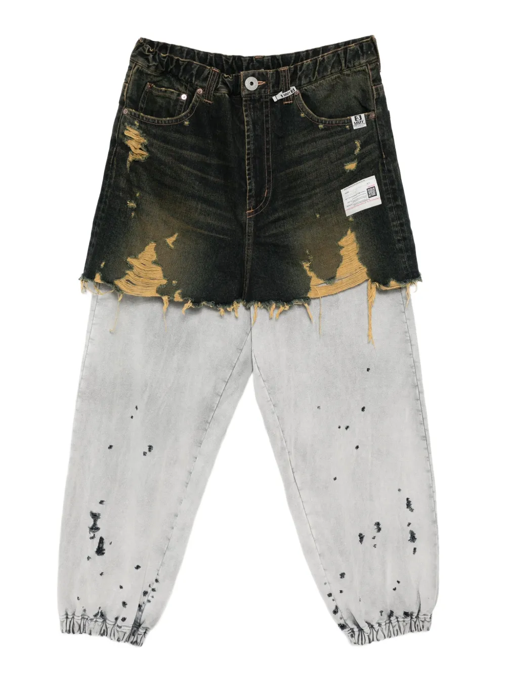 Maison MIHARA YASUHIRO distressed cotton trouser-skirt | Blue | Image 1