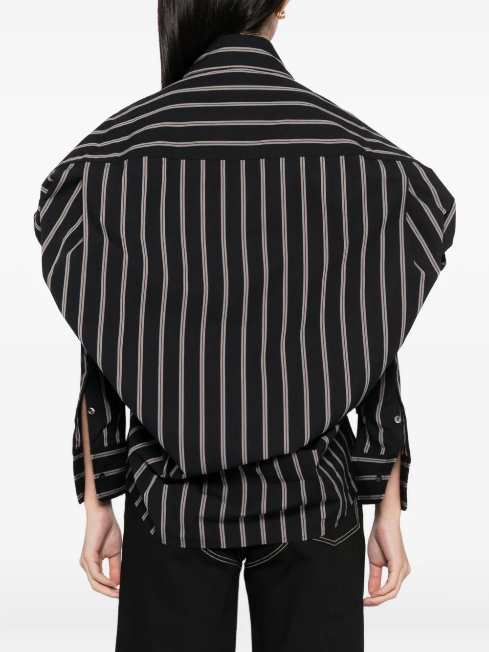 Maison MIHARA YASUHIRO Asymmetric Striped Shirt | Black