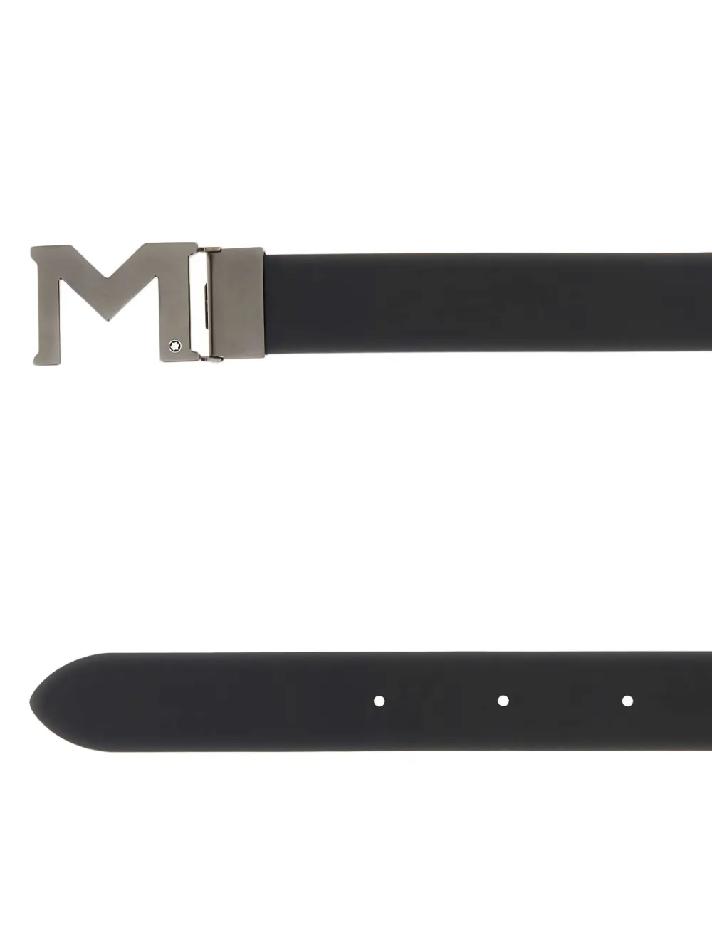 Montblanc M-buckle leather belt Zwart