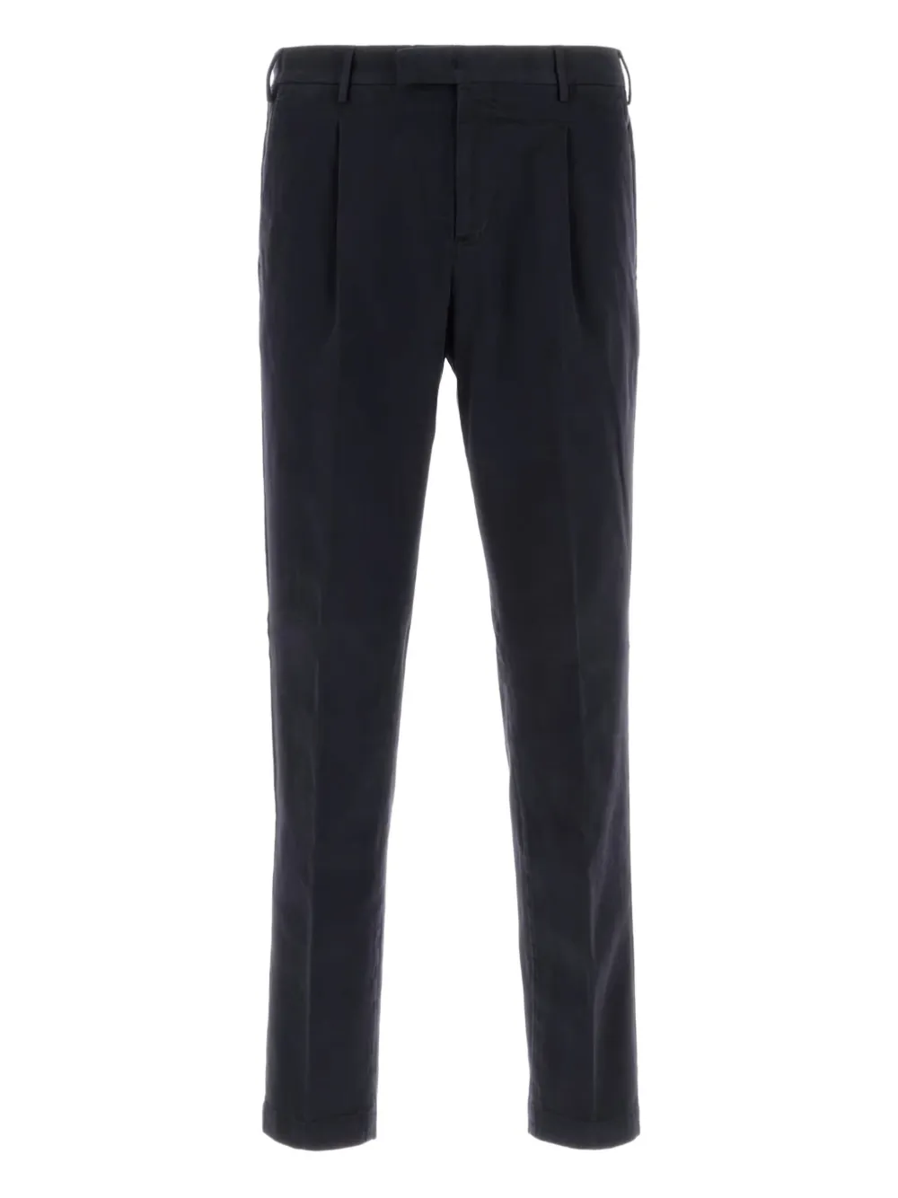 pleated cotton-blend trousers