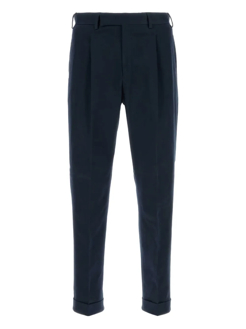 pleated-cuffed trousers