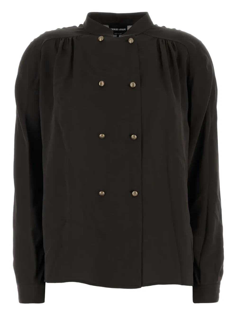 double-breasted silk shirt