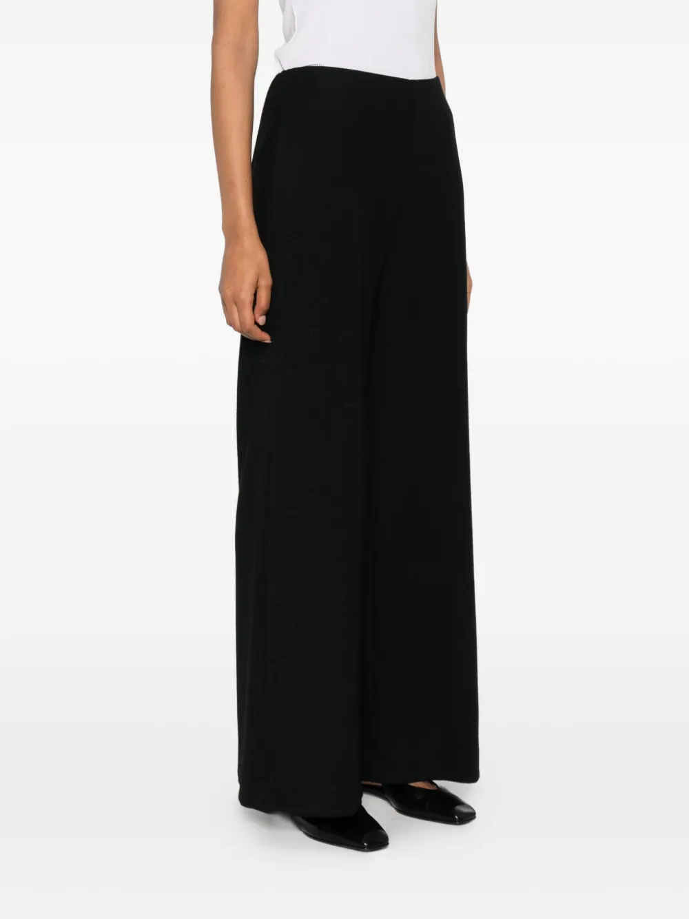 Harris Wharf London Wide Leg Trousers In Black