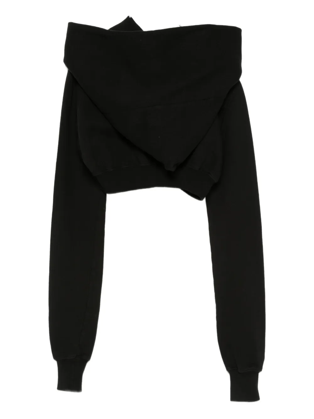 Rick Owens DRKSHDW Mountain crop zip-front hoodie Zwart