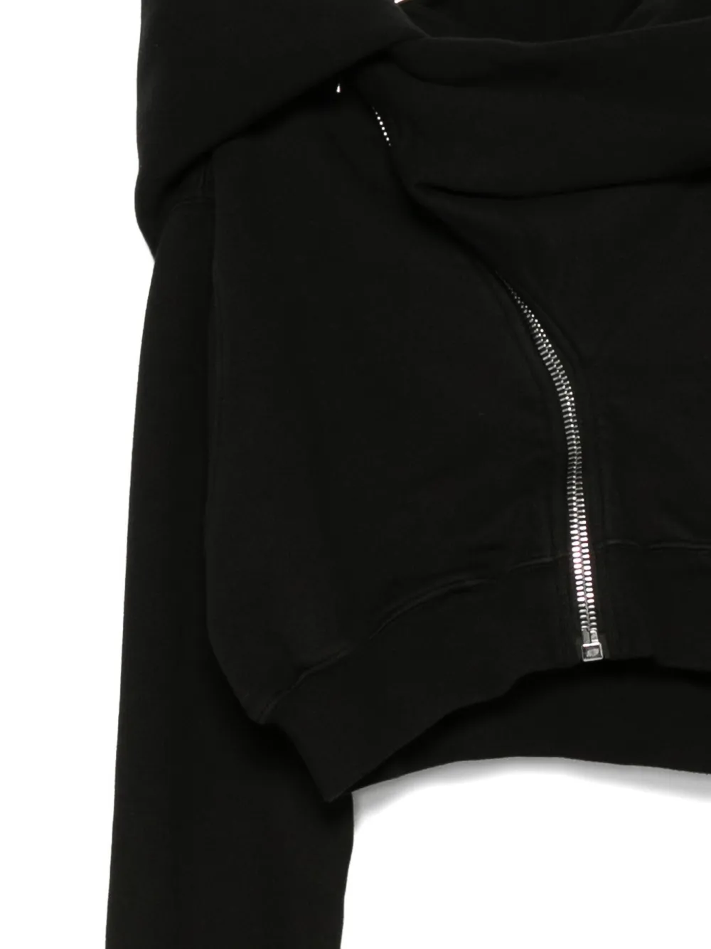 Rick Owens DRKSHDW Mountain crop zip-front hoodie Zwart