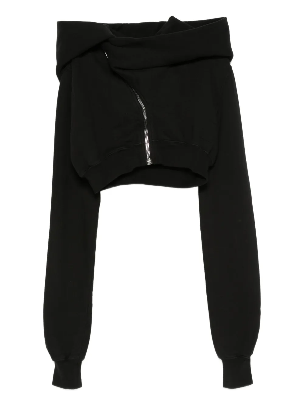 Rick Owens DRKSHDW Mountain cropped hoodie met rits Zwart