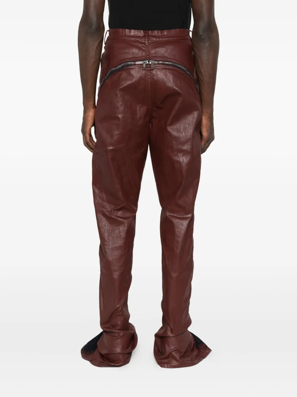 Rick Owens DRKSHDW Leren jeans met ritsdetail Rood