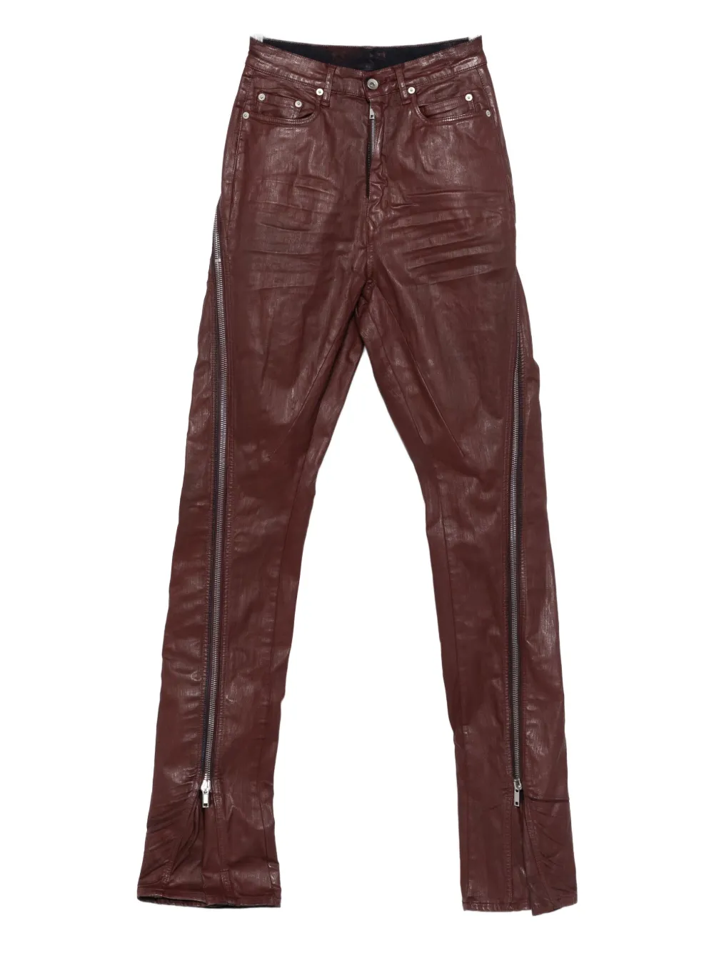 Rick Owens Drkshdw Bolan Banana Side-zip Jeans In Brown