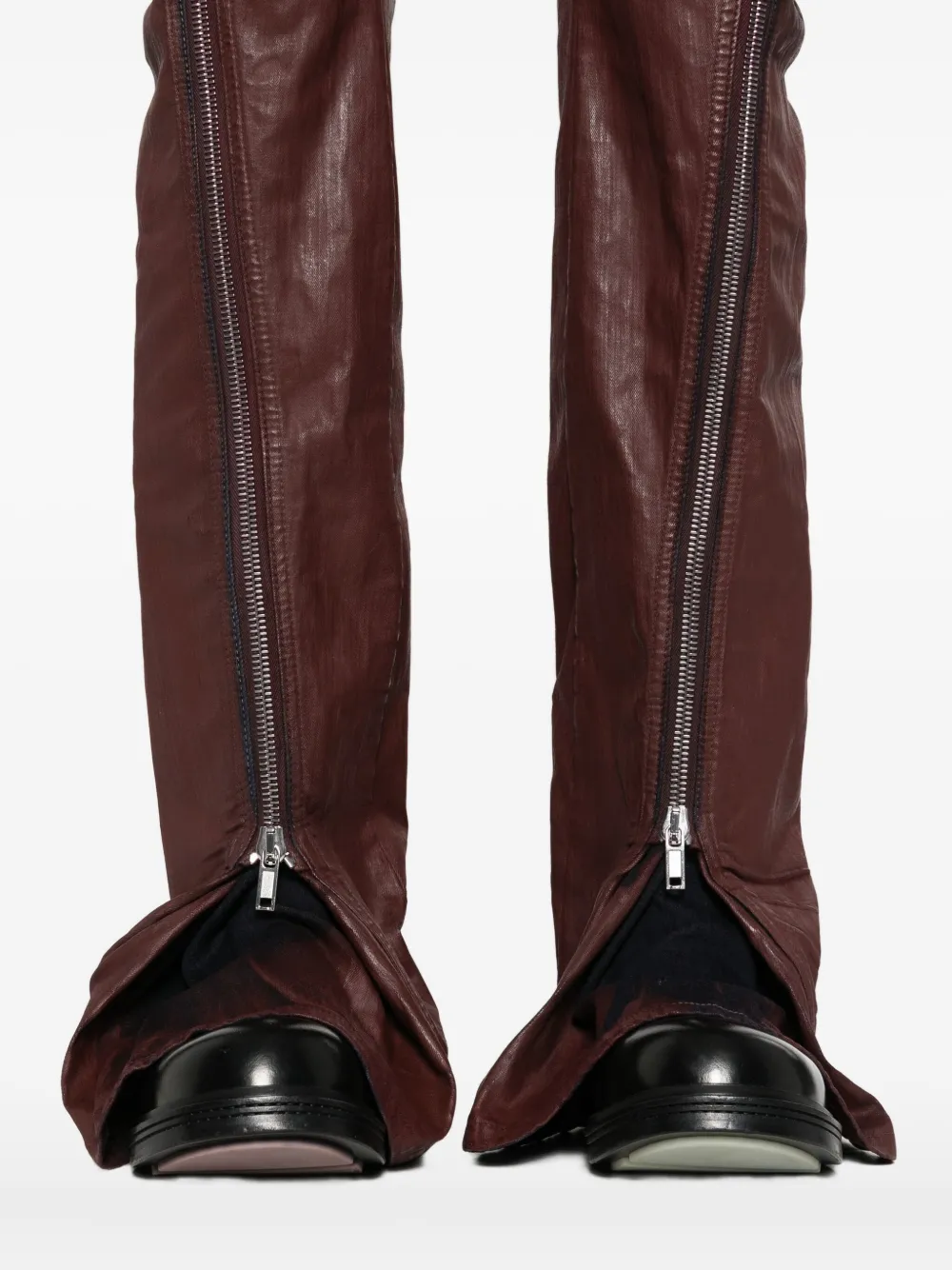 Rick Owens Drkshdw Bolan Banana Side-zip Jeans In Brown