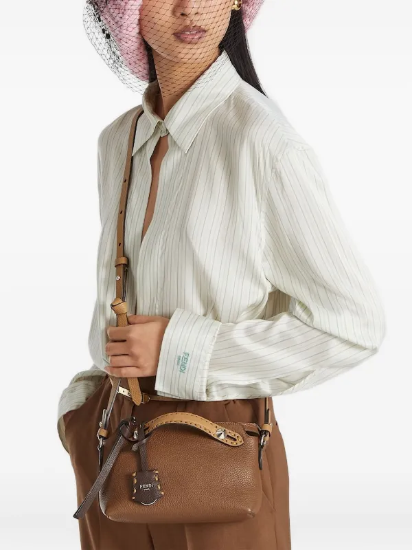 FENDI Mini By The Way Selleria Leather Handbag | Brown | FARFETCH