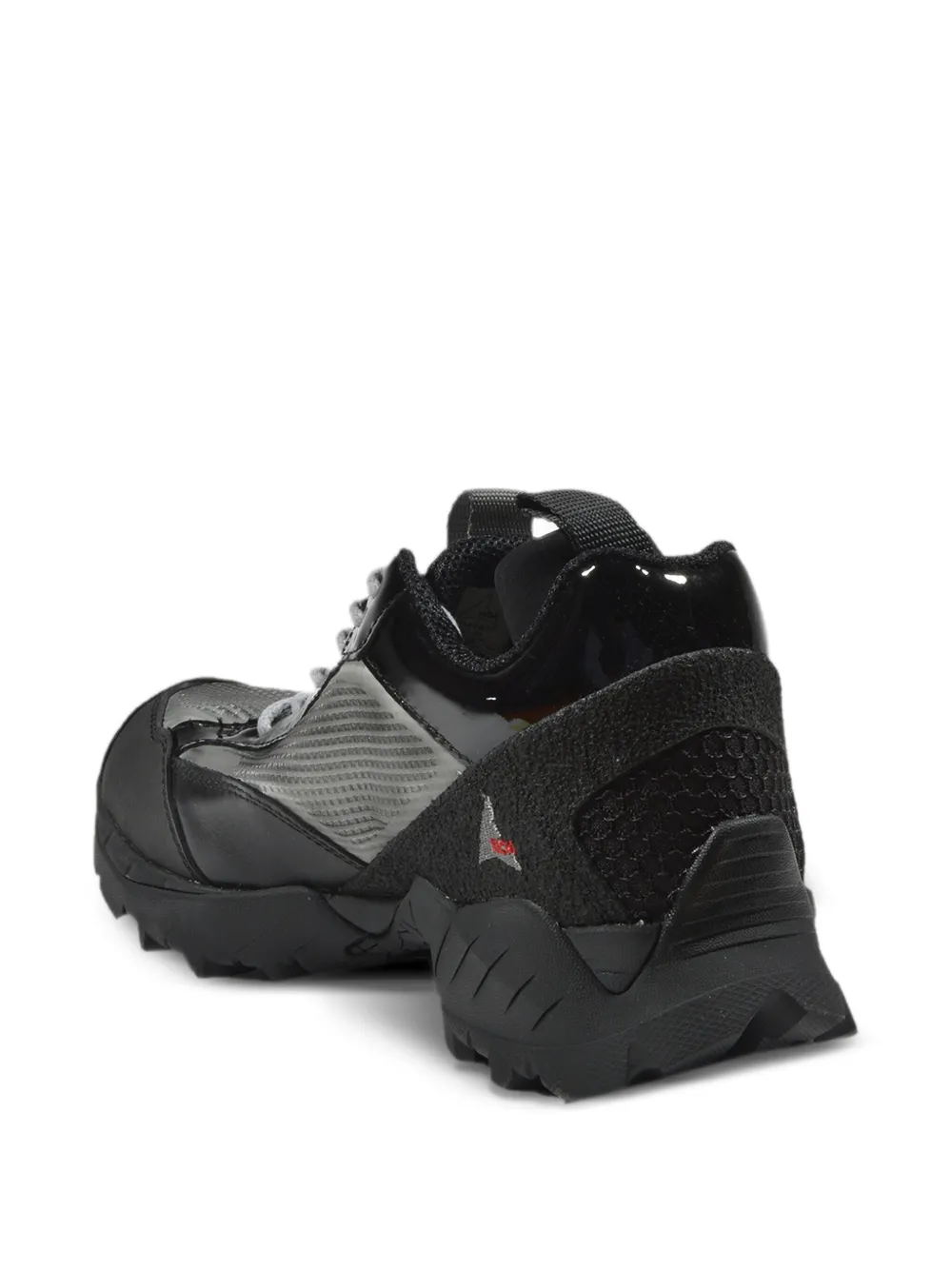 ROA patent-leather panelled hiking boots Black