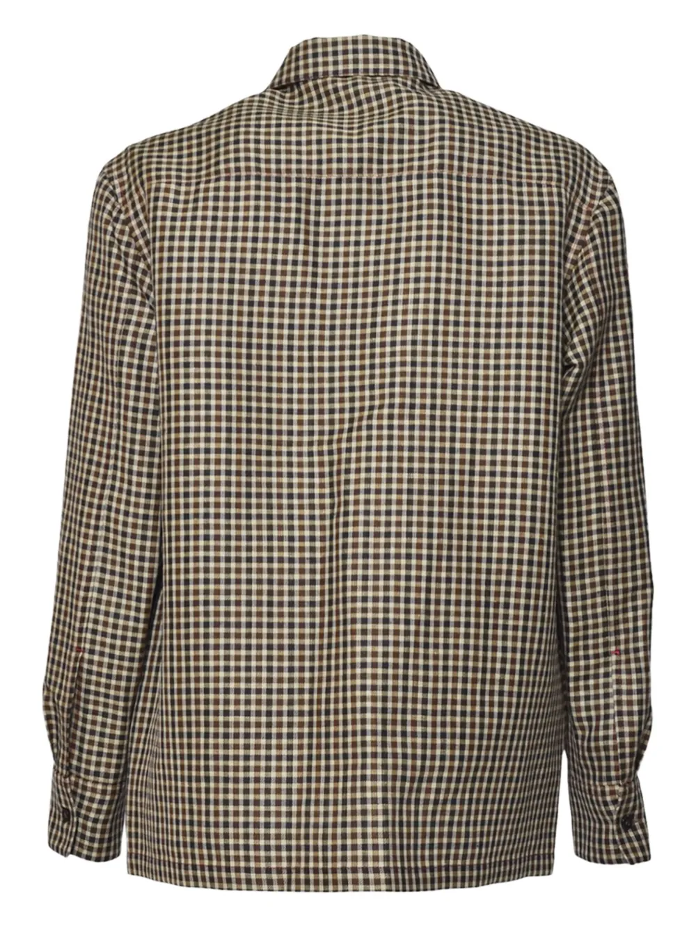 Jil Sander gingham-pattern zip-up shirt - Bruin