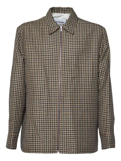 Jil Sander gingham-pattern zip-up shirt