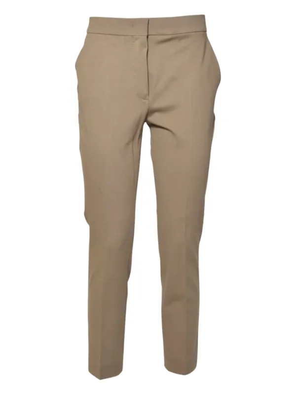 Max Mara Concealed-fastening Tailored Trousers in Brown