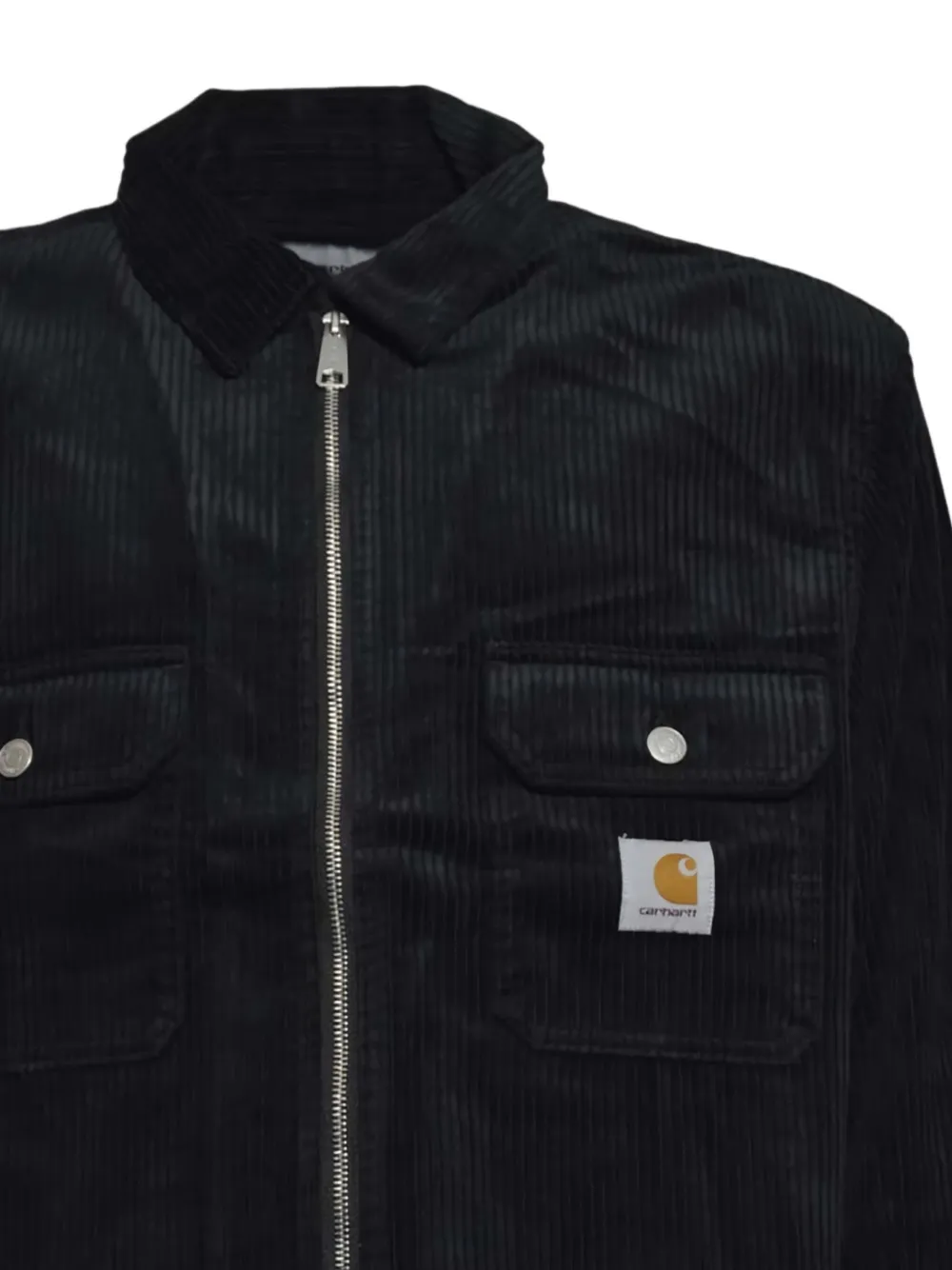 Carhartt WIP Reynold ribfluwelen overhemd met ritssluiting Zwart