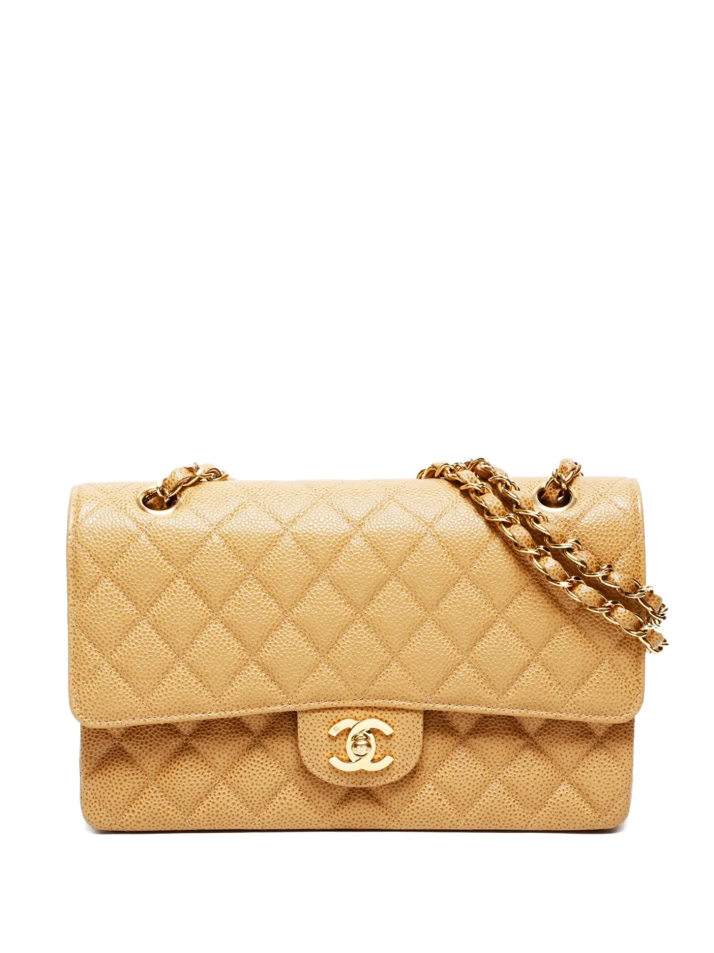 CHANEL Pre-Owned 2002-2003 ミディアム クラシック ダブルフラップ ショルダーバッグ - ニュートラル CHANEL Pre-Owned 2002-2003 ミディアム クラシック ダブルフラップ ショルダーバッグ - ニュートラル