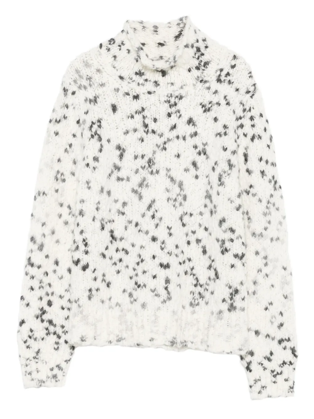 Kangra high-neck speckled knit sweater | White | Image 1