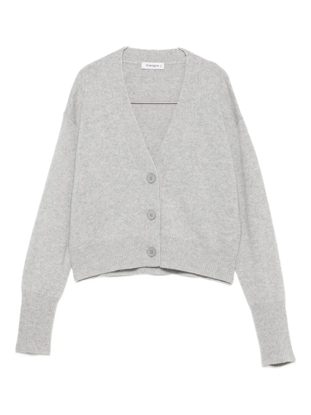 Kangra Cashmere Button-front V-neck Cardigan In Gray