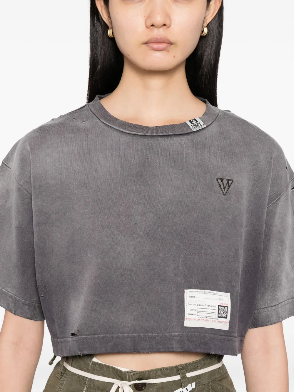 Maison MIHARA YASUHIRO T-shirt met logo Grijs