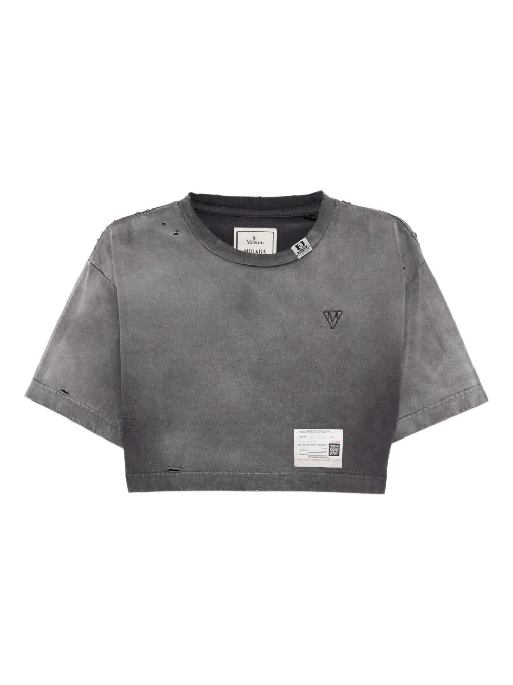 Maison MIHARA YASUHIRO logo distressed T-shirt | Grey | Image 1