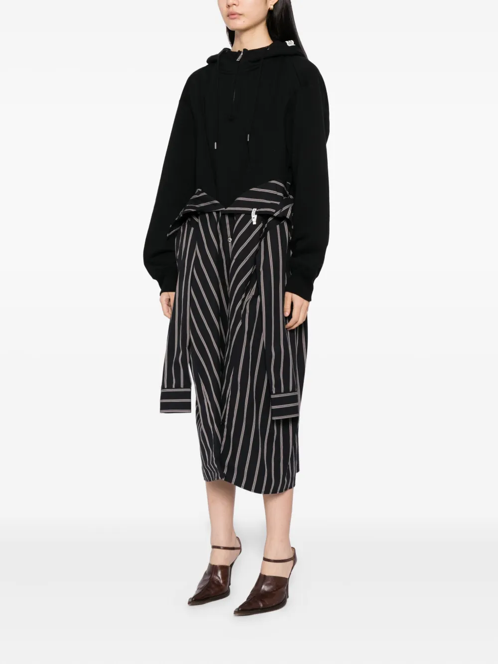 Maison MIHARA YASUHIRO Jurk met hoodie Zwart