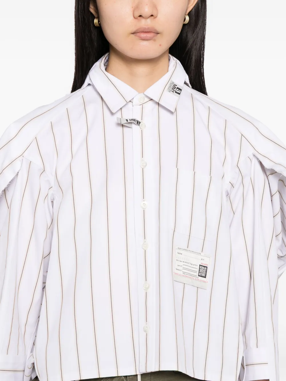 Miharayasuhiro Distressed Cotton Shirt In White