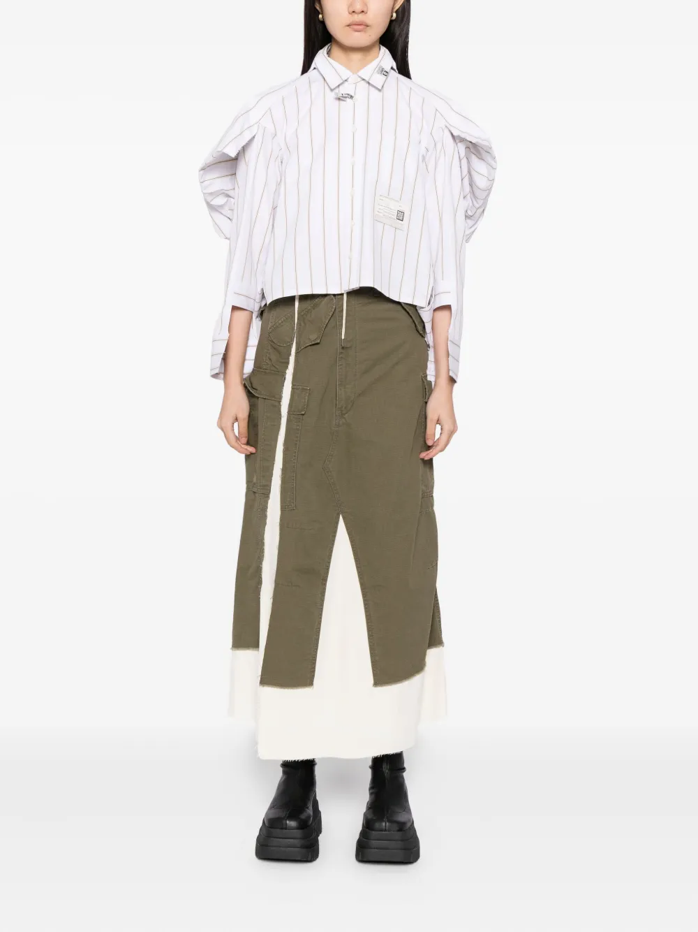 Maison MIHARA YASUHIRO Gerafeld katoenen T-shirt - Wit