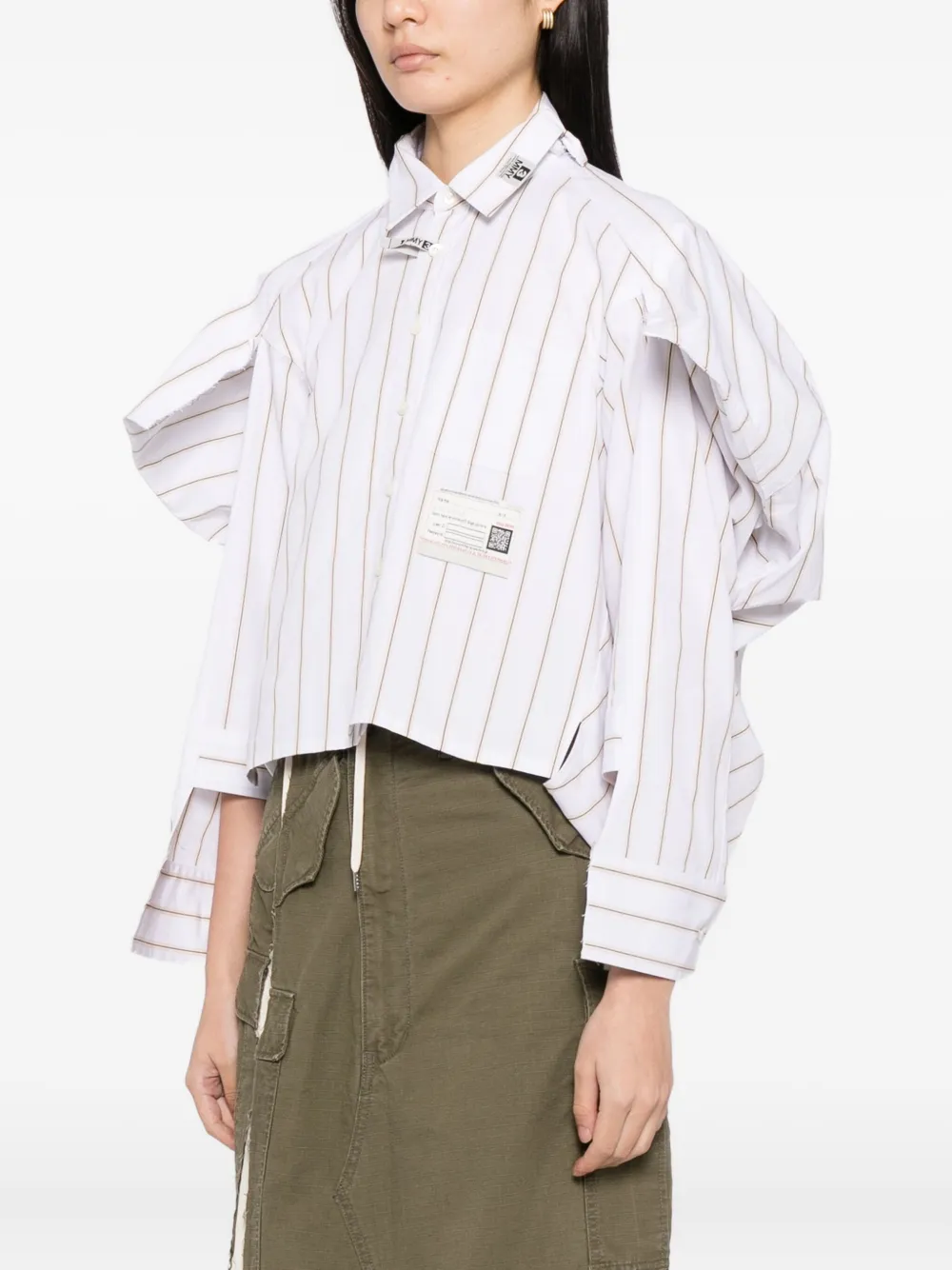 Miharayasuhiro Distressed Cotton Shirt In White